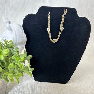 Three Layer Gold Clear Jewel Bracelet